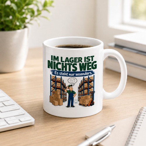 Tasse »Im Lager ist nichts weg. Es steht nur...