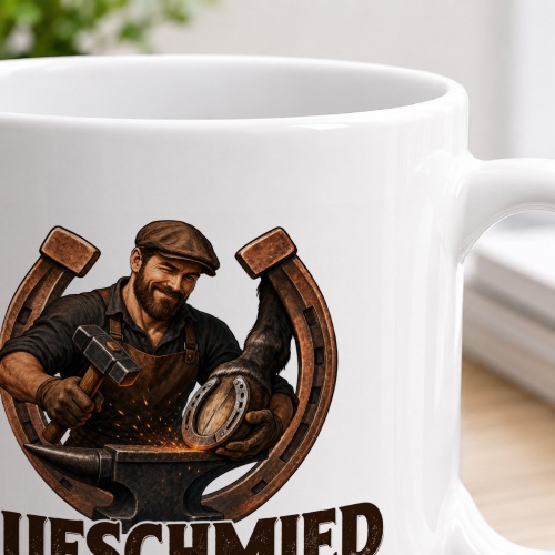 Tasse »Hufschmied Ich löse Probleme mit Hammer und Gefühl.«