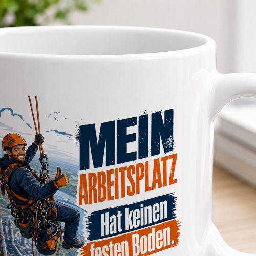 Tasse »Mein Arbeitsplatz hat keinen festen Boden.«