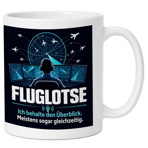 Tasse »Fluglotse Ich behalte den...