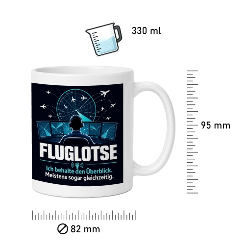 Tasse »Fluglotse Ich behalte den Überblick.«