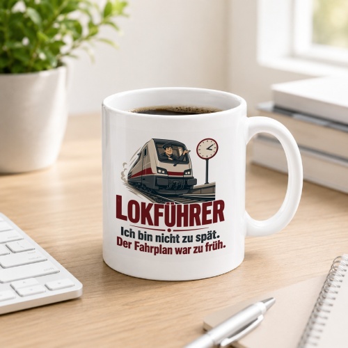 Tasse »Lokführer Ich bin nicht zu spät.«