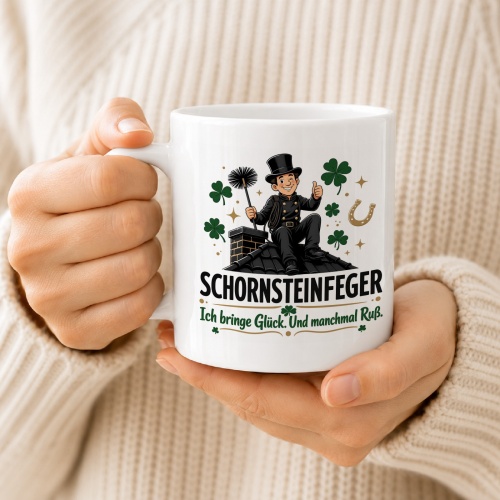 Tasse »Schornsteinfeger Ich bringe Glück. Und manchmal Ruß.«