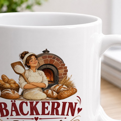 Tasse »Bäckerin Ich stehe auf, bevor der Teig es tut.«