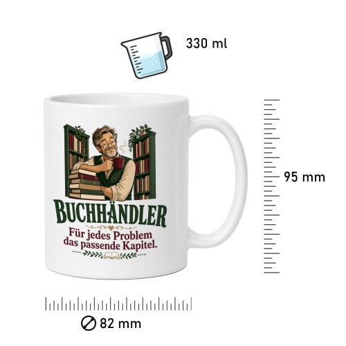 Tasse »Buchhändler Für jedes Problem das passende Kapitel.«