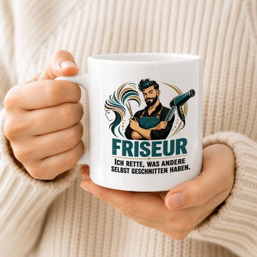 Tasse »Ich rette, was andere selbst geschnitten haben.«