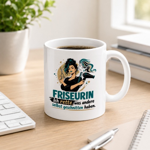 Tasse »Ich rette, was andere selbst geschnitten haben.«
