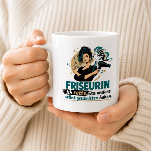 Tasse »Ich rette, was andere selbst geschnitten haben.«