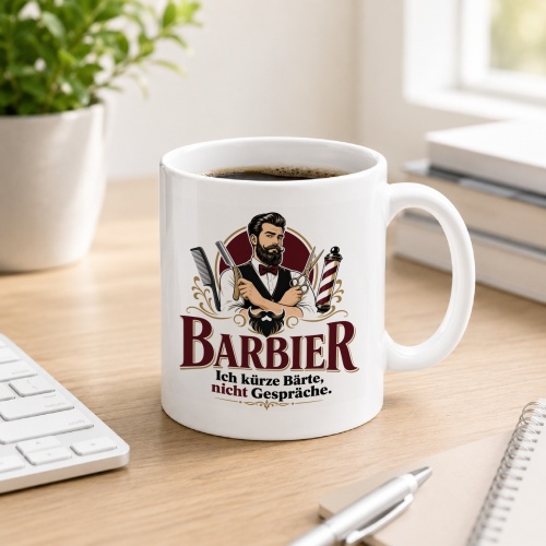 Tasse »Barbier Ich kürze Bärte, nicht Gespräche.«