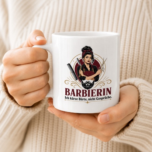 Tasse »Barbierin Ich kürze Bärte, nicht Gespräche.«