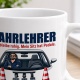 Tasse »Fahrlehrer Ich bleibe ruhig. Mein Sitz hat Pedale.«