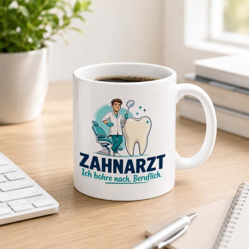Tasse »Zahnarzt Ich bohre nach. Beruflich.«