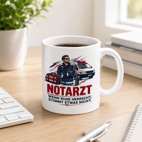 Tasse »Notarzt wenn Ruhe herrscht, stimmt etwas...