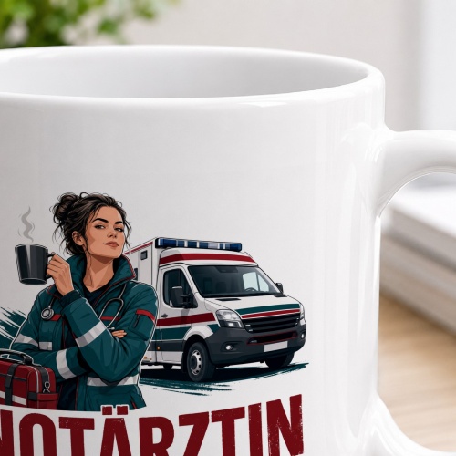 Tasse »Notärztin Kaffee kalt. Lage heiß.«