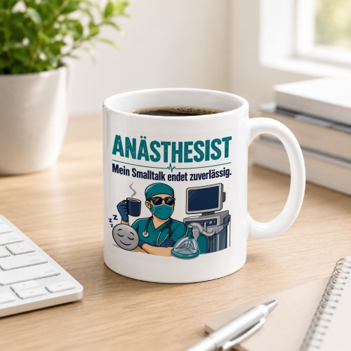 Tasse »Anästhesist Mein Smalltalk endet zuverlässig.«