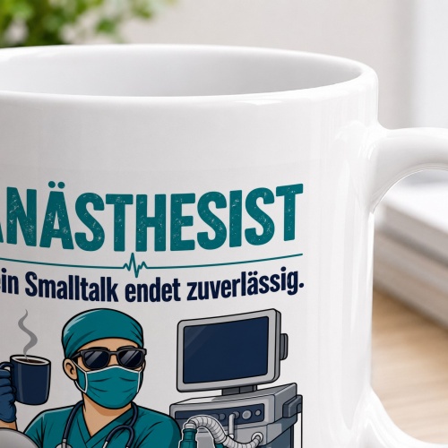 Tasse »Anästhesist Mein Smalltalk endet zuverlässig.«