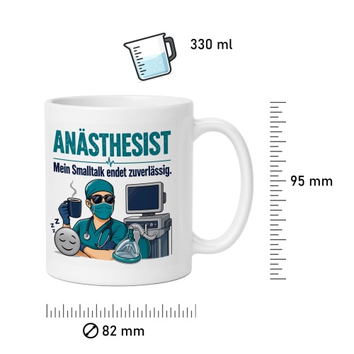 Tasse »Anästhesist Mein Smalltalk endet zuverlässig.«