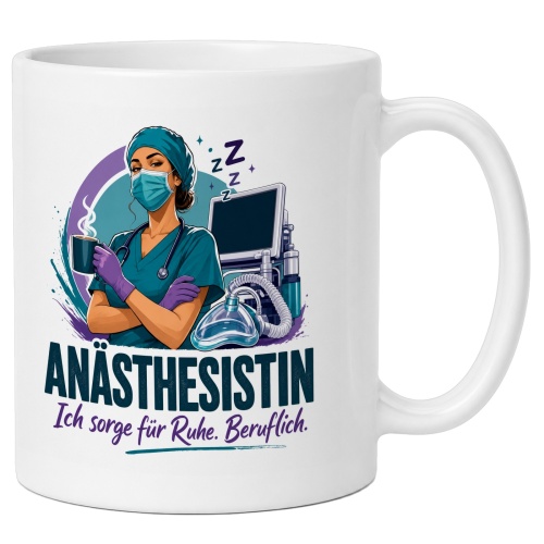 Tasse »Anästhesistin Ich sorge für Ruhe....