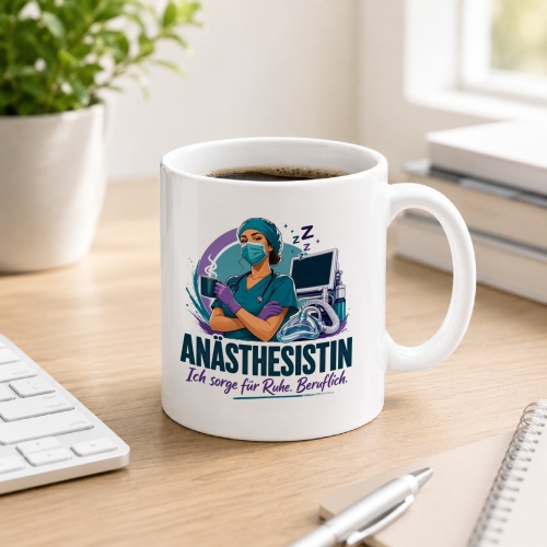 Tasse »Anästhesistin Ich sorge für Ruhe....