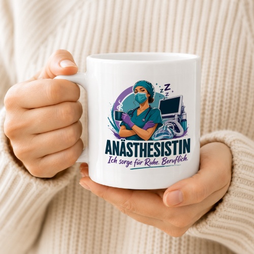 Tasse »Anästhesistin Ich sorge für Ruhe. Beruflich.«