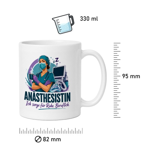 Tasse »Anästhesistin Ich sorge für Ruhe. Beruflich.«