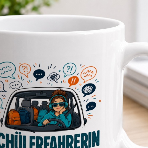 Tasse »Schulfahrerin Ich höre alles. Leider.«