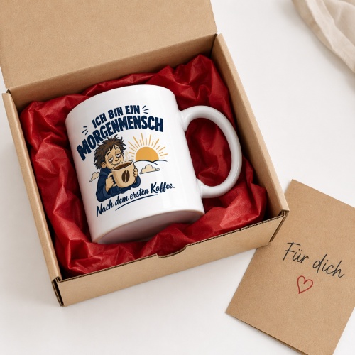 Tasse »Ich bin ein Morgenmensch Nach dem ersten Kaffee.«
