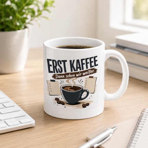 Tasse »Erst Kaffee Dann sehen wir weiter«