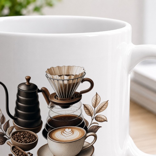 Tasse mit Filterkaffee-Motiv