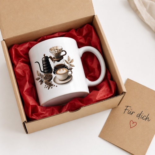 Tasse mit Filterkaffee-Motiv