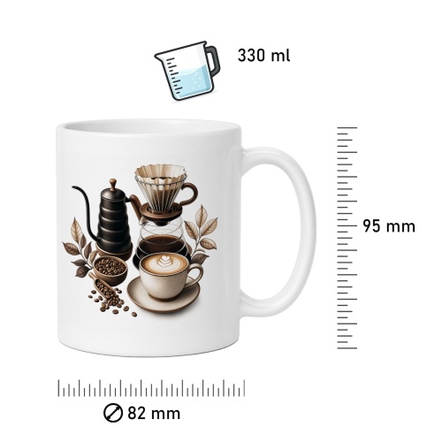 Tasse mit Filterkaffee-Motiv