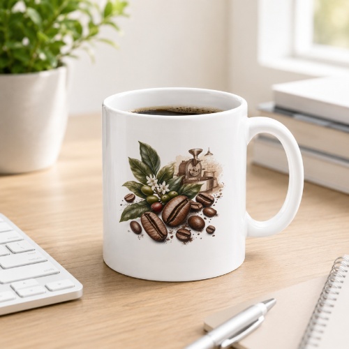 Tasse mit Kaffee-Motiv