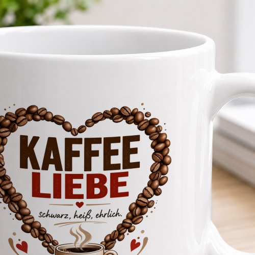 Tasse »Kaffee Liebe Schwarz, heiß, ehrlich.«
