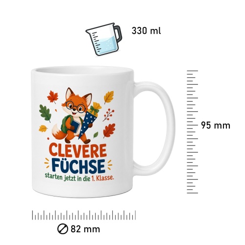Tasse »Clevere Füchse starten jetzt in die 1. Klasse.«