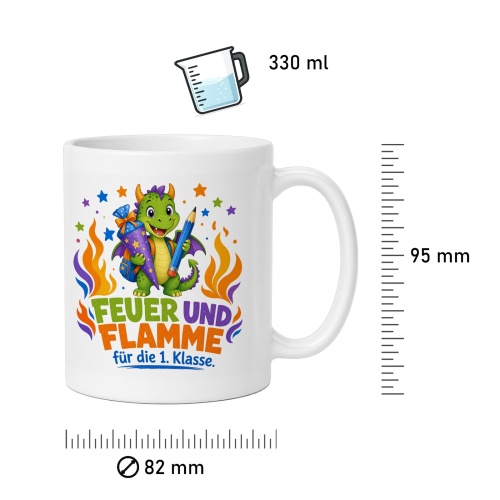 Tasse »Feuer und Flamme für die 1. Klasse«