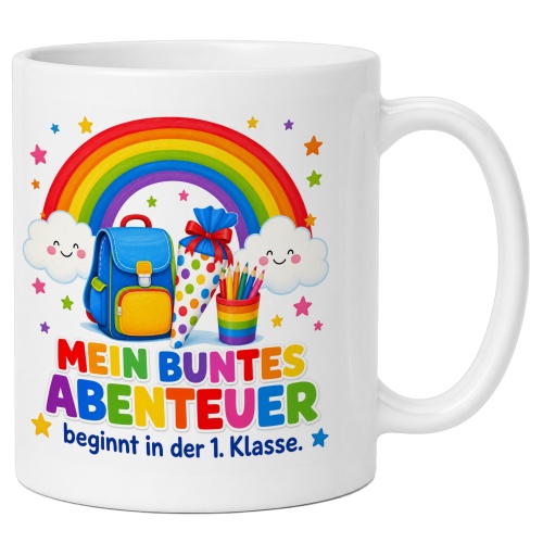 Tasse »Mein buntes Abenteuer beginnt in der 1....