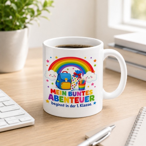 Tasse »Mein buntes Abenteuer beginnt in der 1. Klasse.«