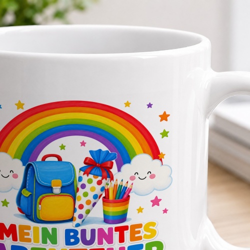 Tasse »Mein buntes Abenteuer beginnt in der 1. Klasse.«