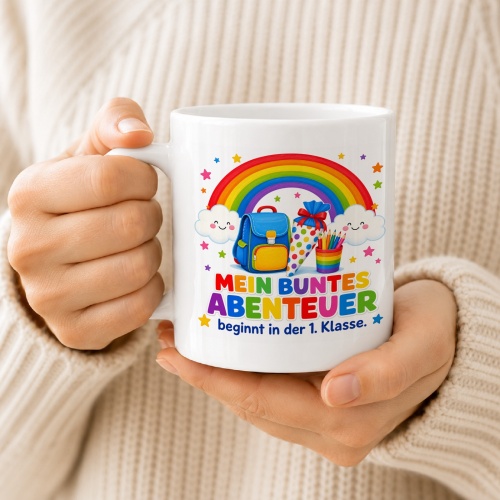 Tasse »Mein buntes Abenteuer beginnt in der 1. Klasse.«