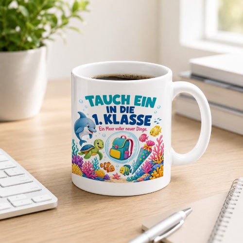 Tasse »Tauch ein in die 1. Klasse«