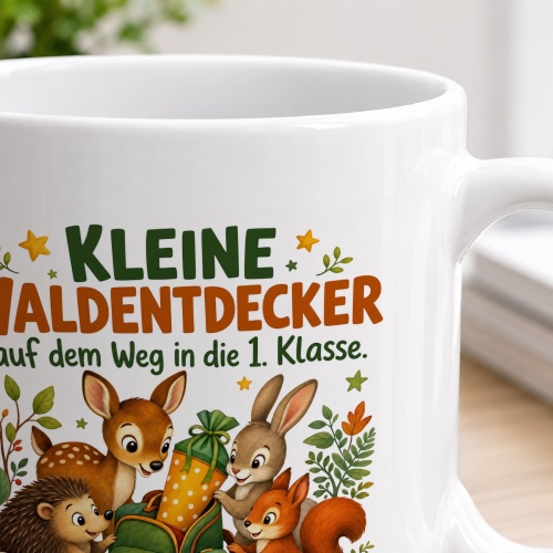 Tasse »Kleine Waldentdecker auf dem Weg in die 1. Klasse.«