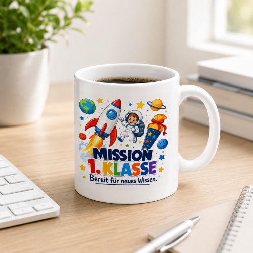 Tasse »Mission 1. Klasse Bereit für neues Wissen.«