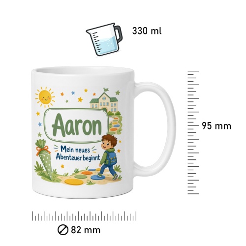 Tasse »Aaron Mein neues Abenteuer beginnt«