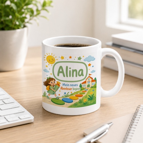 Tasse »Alina Mein neues Abenteuer beginnt«
