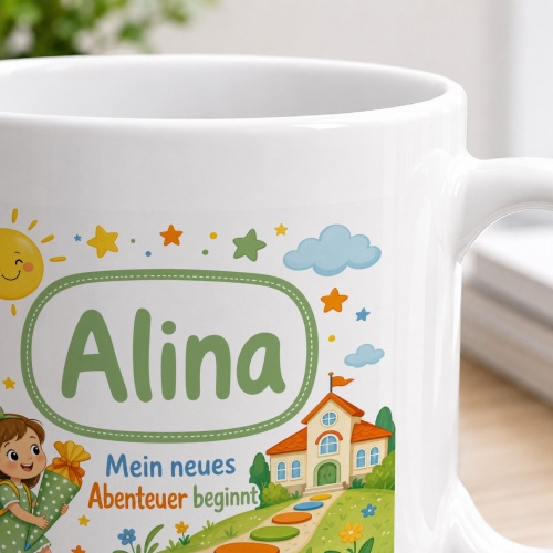 Tasse »Alina Mein neues Abenteuer beginnt«