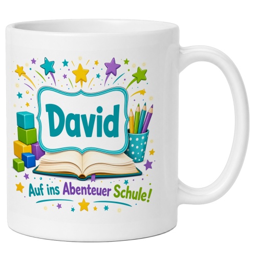 Tasse »David Auf ins Abenteuer Schule!«