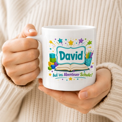 Tasse »David Auf ins Abenteuer Schule!«