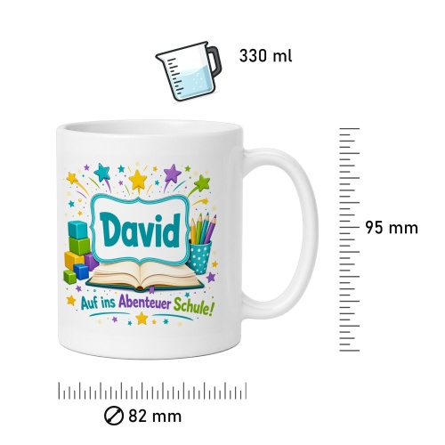 Tasse »David Auf ins Abenteuer Schule!«