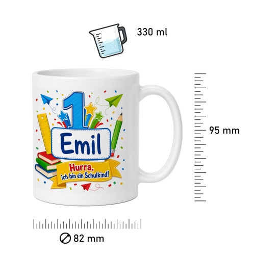 Tasse »Emil Hurra, ich bin ein Schulkind!«