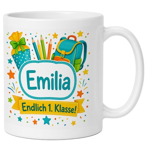 Tasse »Emilia Endlich 1. Klasse!«